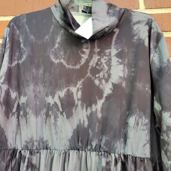 Gray/Black Tie Dye Babydoll Top - Size XL - NWT - Picture 3 of 5
